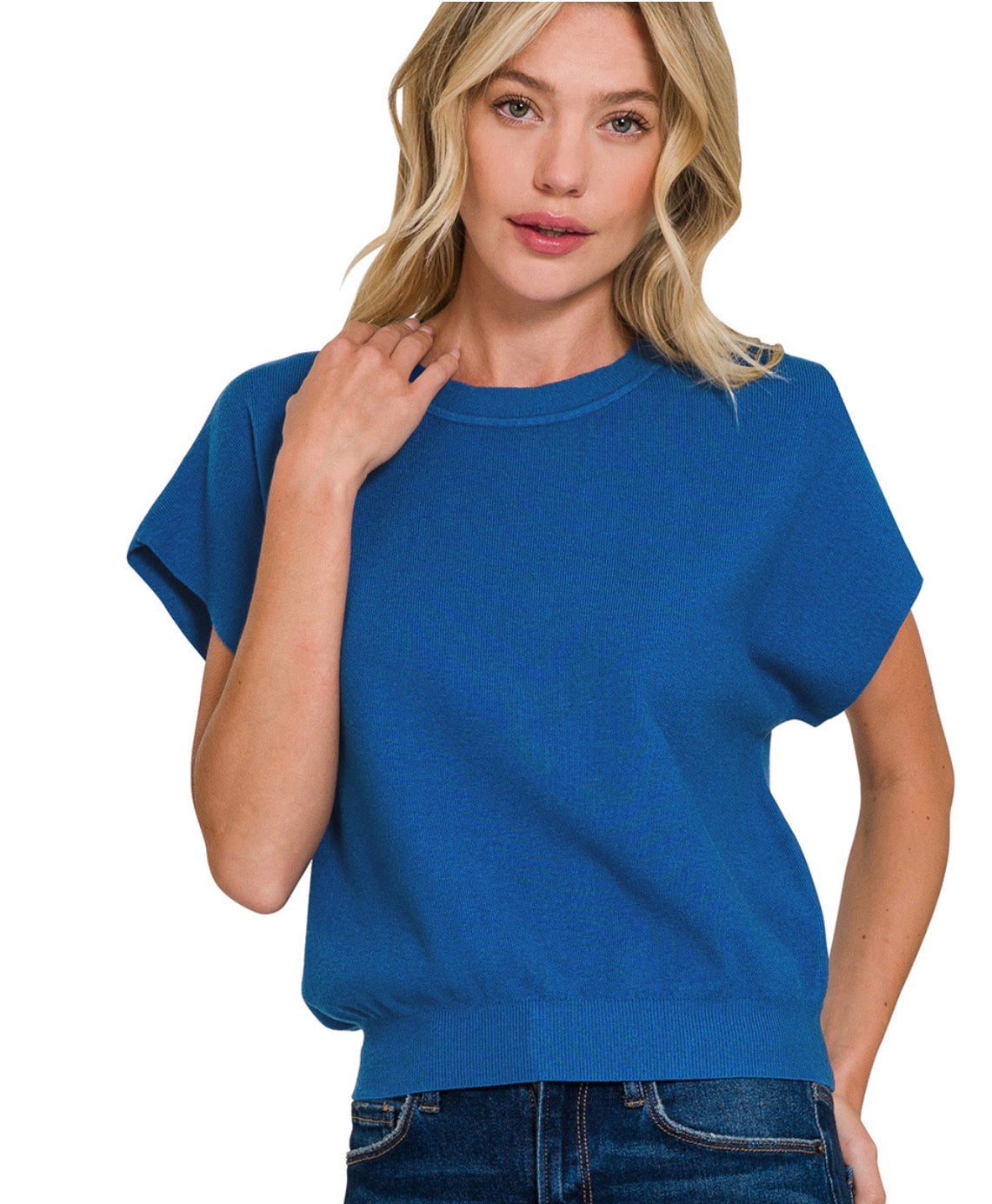 Harbor Blue Dolman Knit Top