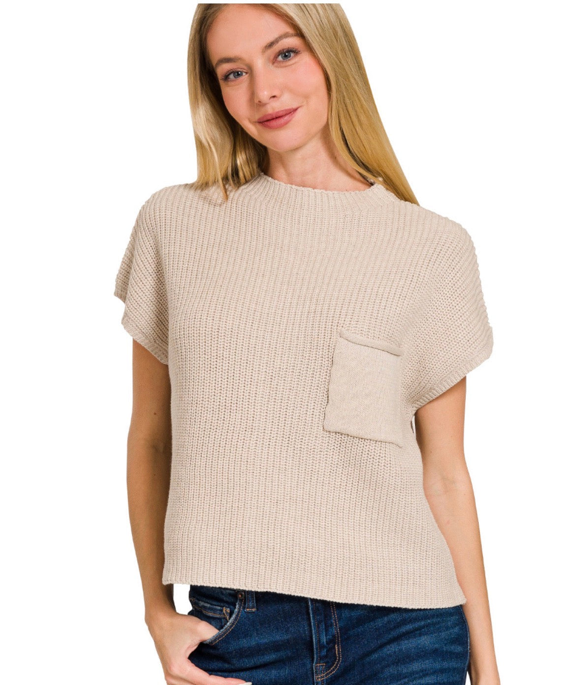 Sandstone Pocket Knit Top