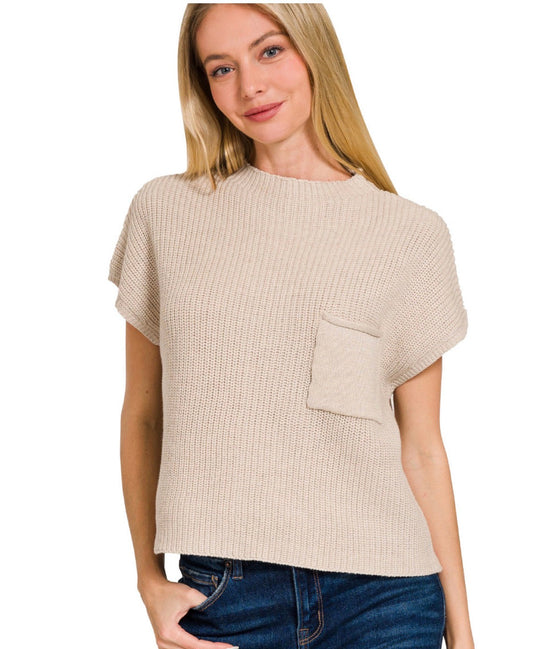 Sandstone Pocket Knit Top