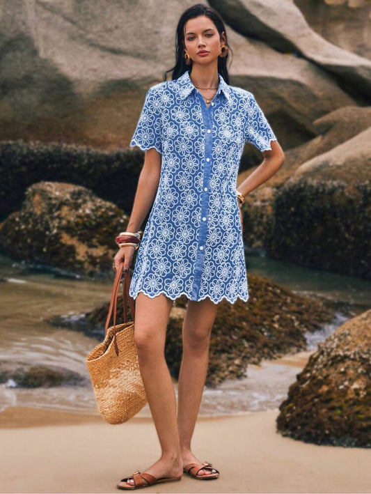 Santorini Sky Eyelet Dress