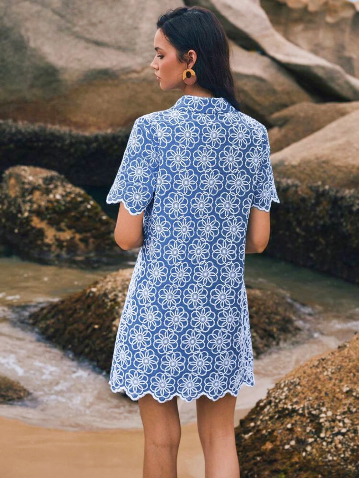 Santorini Sky Eyelet Dress