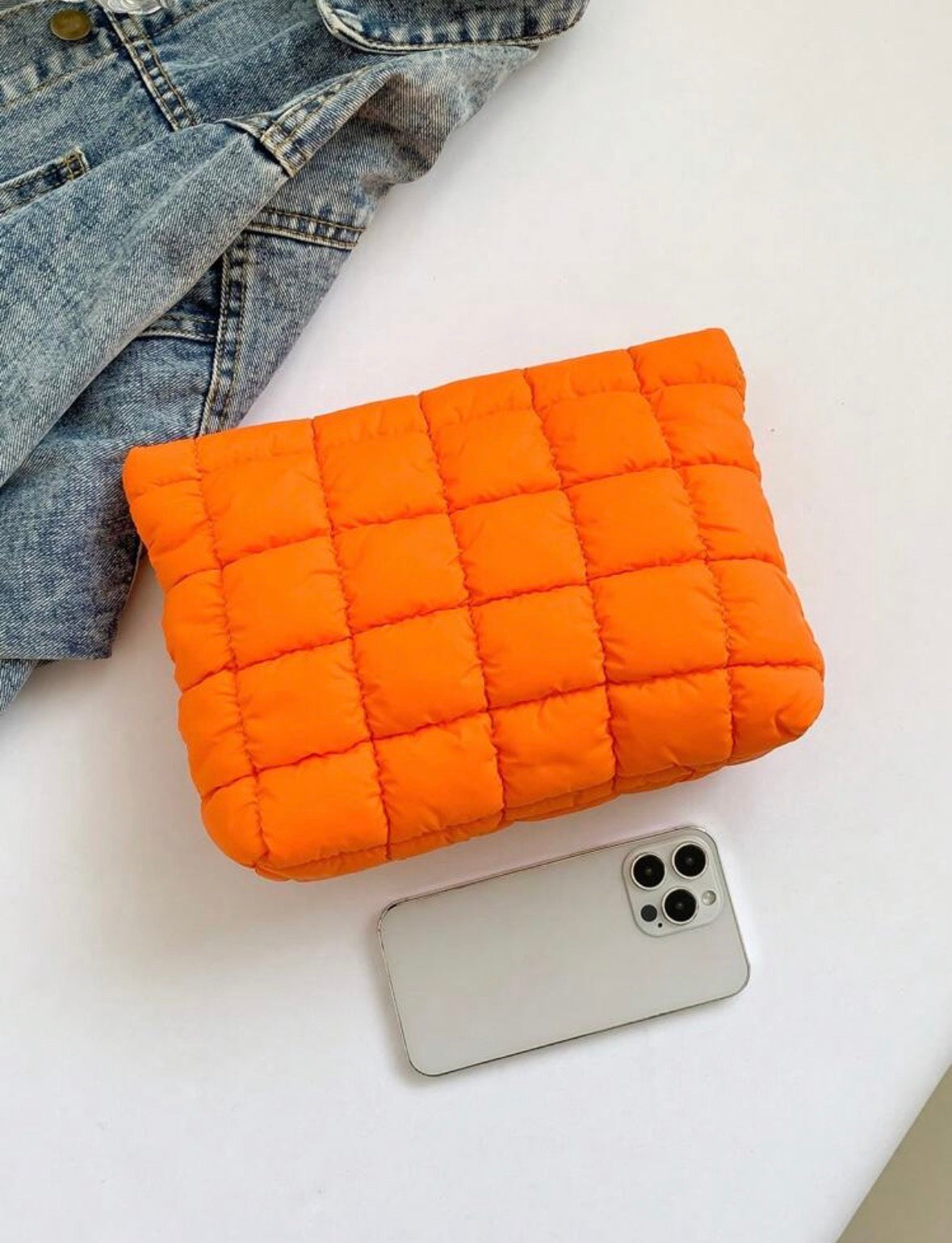 The Jet Set Quilted Cosmetic Pouch