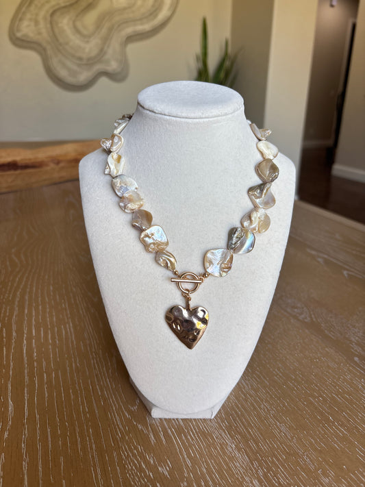 Golden Tide Heart Necklace