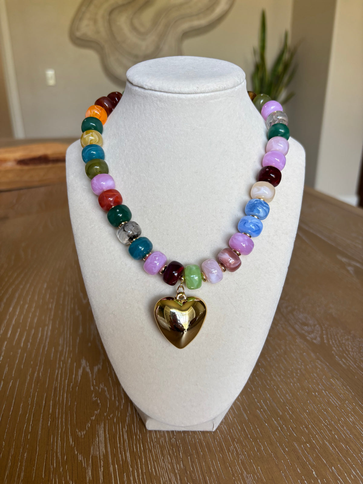 Heart of Gold Beaded Necklace