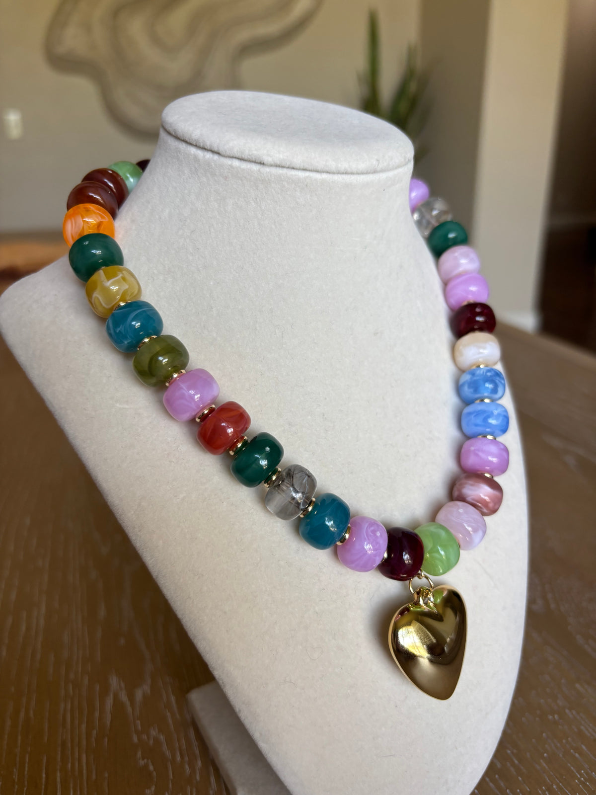 Heart of Gold Beaded Necklace