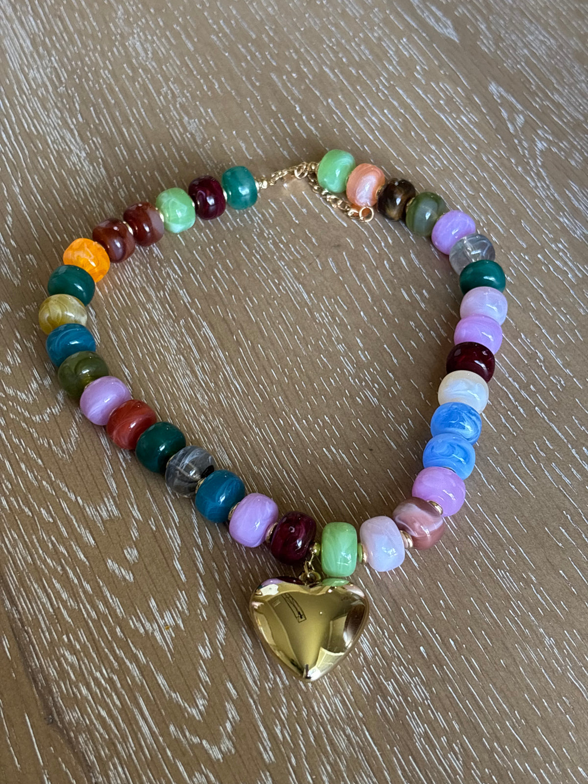Heart of Gold Beaded Necklace