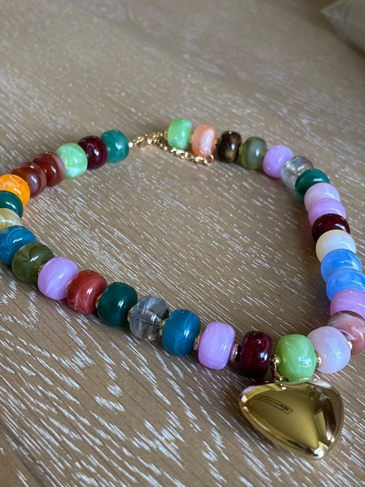 Heart of Gold Beaded Necklace