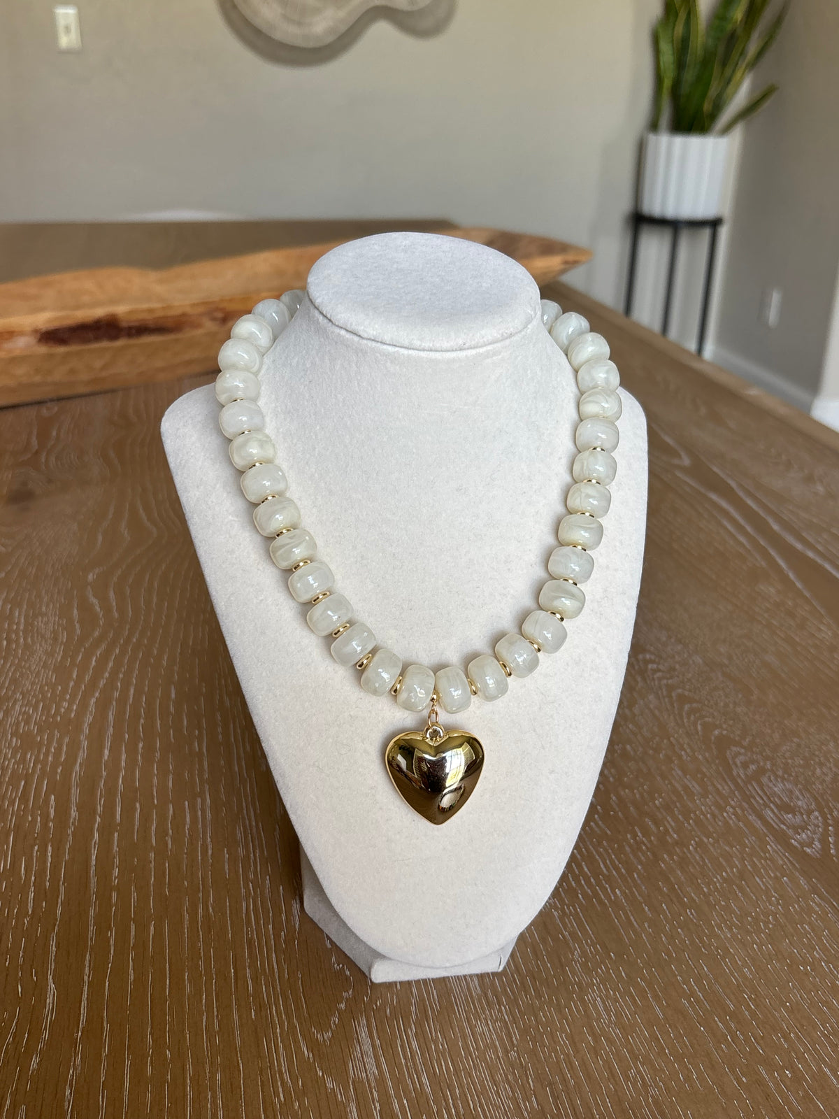 Heart of Gold Beaded Necklace
