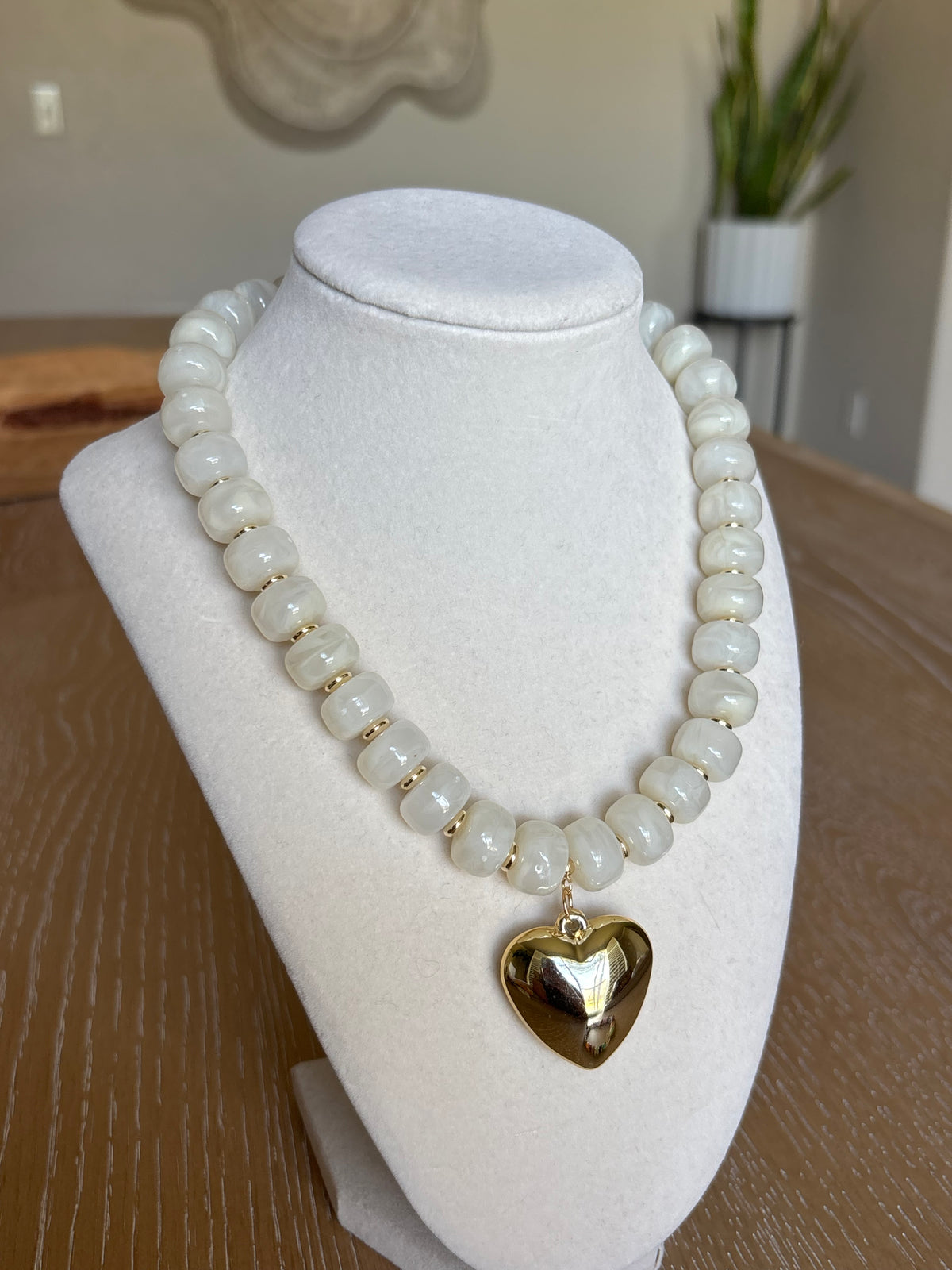 Heart of Gold Beaded Necklace