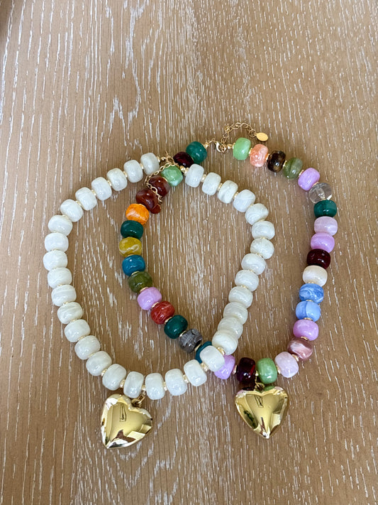 Heart of Gold Beaded Necklace