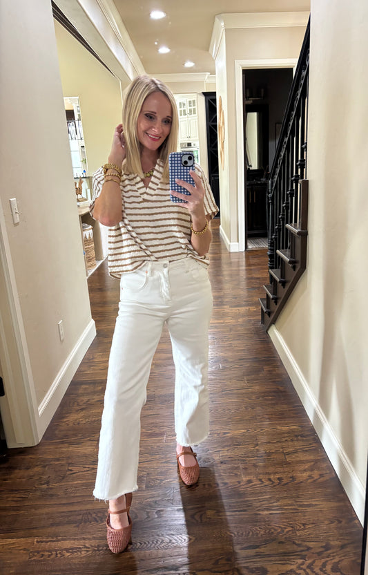 Coastline Stripe Collared Top